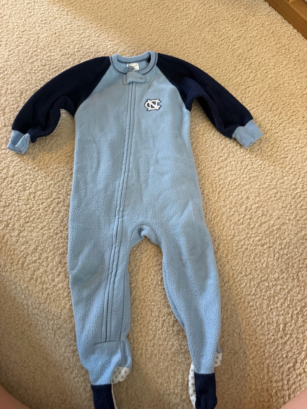 UNC Light Blue and Navy Fleece Baby One-Piece